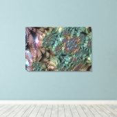 Mandelbrot Set Fractal Digital Art Thee Groen Canvas Afdruk (Insitu (Houten vloer))