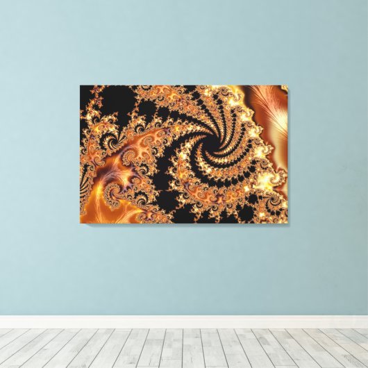 Mandelbrot Set Fractal Digital Art Toffee Canvas Afdruk (Insitu (Houten vloer))