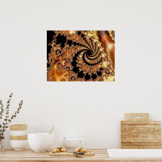 Mandelbrot Set Fractal Digital Art Toffee Poster (Keuken)