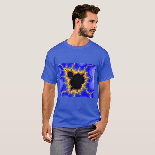 Mandelbrot Set Fractal Mannen Basic Dark T-Shirt (Voorkant volledig)