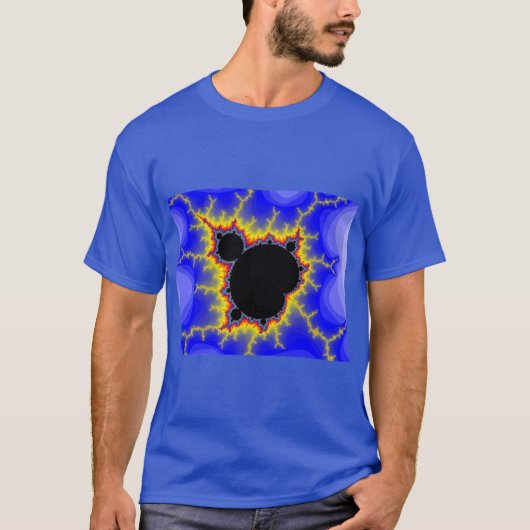 Mandelbrot Set Fractal Mannen Basic Dark T-Shirt (Voorkant)