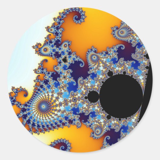 Mandelbrot Set Fractal Seahorse Ronde Sticker (Voorkant)