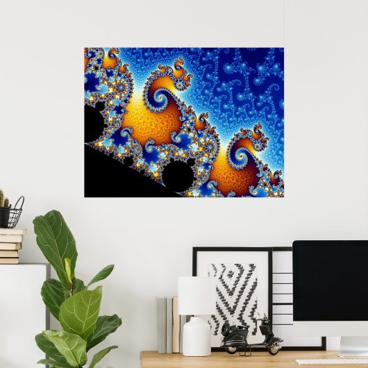 Mandelbrot Set Fractal Vorm Poster (Thuiskantoor)
