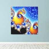 Mandelbrot Set Satellite Double Spiral Fractal Canvas Afdruk (Insitu (Houten vloer))