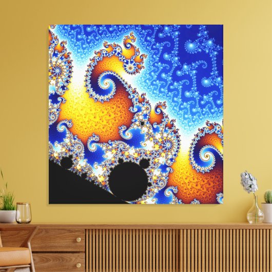 Mandelbrot Set Satellite Double Spiral Fractal Canvas Afdruk (Insitu (Woonkamer))