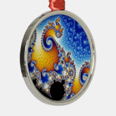 Mandelbrot Set Satellite Double Spiral Fractal Metalen Ornament (Rechts)