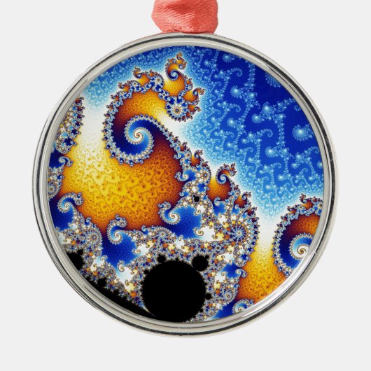 Mandelbrot Set Satellite Double Spiral Fractal Metalen Ornament (Voorkant)