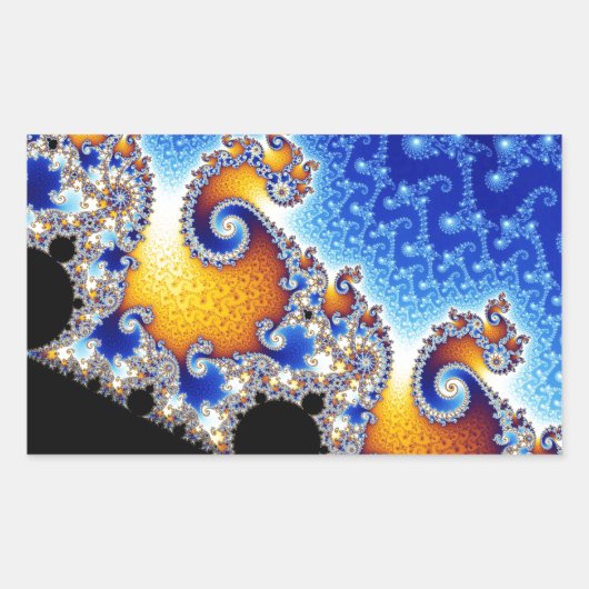 Mandelbrot Set Satellite Double Spiral Fractal Rechthoekige Sticker (Voorkant)