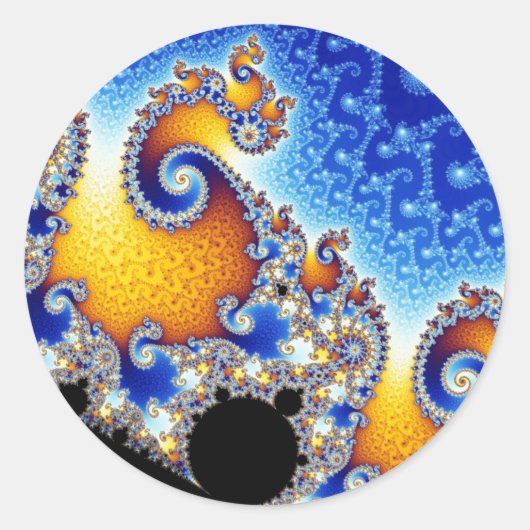 Mandelbrot Set Satellite Double Spiral Fractal Ronde Sticker (Voorkant)