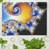 Mandelbrot Set Satellite Double Spiral Fractal Theedoek (Gevouwen)