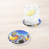 Mandelbrot Set Satellite Double Spiral Fractal Zandsteen Onderzetter (Zijkant)