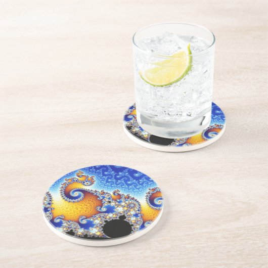 Mandelbrot Set Satellite Double Spiral Fractal Zandsteen Onderzetter (Zijkant)