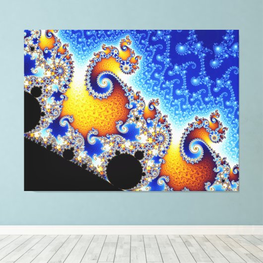 Mandelbrot Set Two-Dimensional Fractal Vorm Canvas Afdruk (Insitu (Houten vloer))