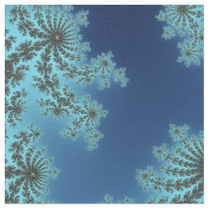 Mandelbrot Snowflake - babyblauw fractal ontwerp Stof