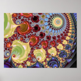 Mandelbrot spiraal fractaal poster