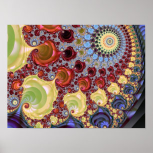Mandelbrot spiraal fractaal poster