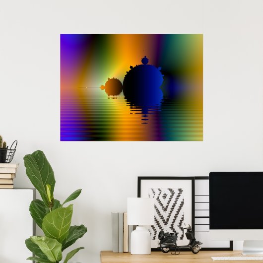 Mandelbrot Voyage Fractal Poster (Thuiskantoor)