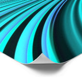 Mandelbrot Whirlpool Aqua Blue Fractal Abstract Poster (Hoek)