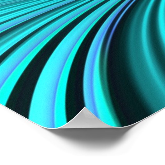 Mandelbrot Whirlpool Aqua Blue Fractal Abstract Poster (Hoek)