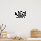 Mandelbrot Zebra Spiral Poster (Keuken)