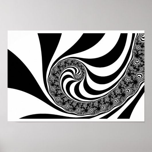 Mandelbrot Zebra Spiral Poster (Voorkant)