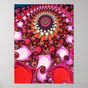 Mandelbrot Zeepaardvallei Fractale Zoom in Magenta Poster