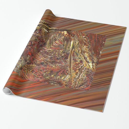 MANDELBULB 3D COPPER GOLD SILVER CADEAUPAPIER (Uitgerold)