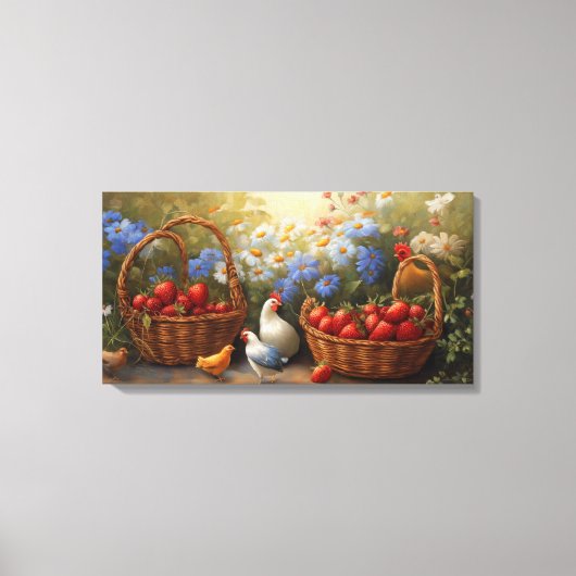 Manden van aardbeien canvas afdruk (Voorkant)