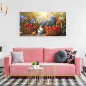Manden van aardbeien canvas afdruk (Insitu (Woonkamer))