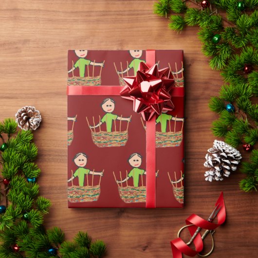Manden Vlechten Cadeaupapier (Feestdagen Geschenken)
