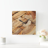 Mandenvlechtwerk Acryl Wandklok (Huis)