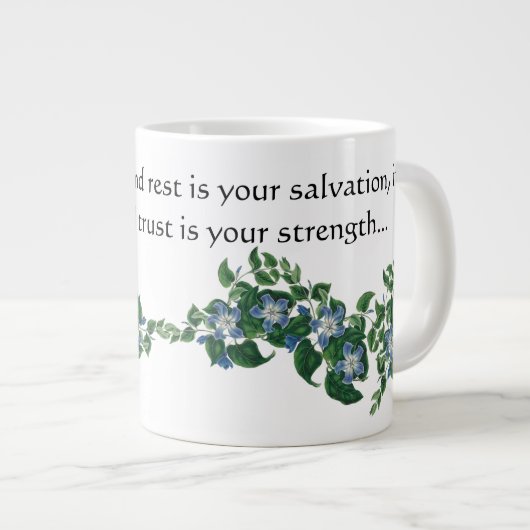 Mandevilla Flowers Floral Scripting Jumbo Mok (Voorkant rechts)