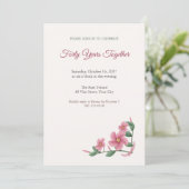 Mandevilla Winged Ruby Jubileum Feest Uitnodiging (Staand voorkant)