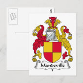 Mandeville Family Crest Briefkaart (Voorkant / Achterkant)