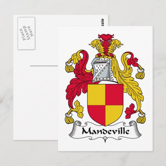 Mandeville Family Crest Briefkaart (Voorkant / Achterkant)