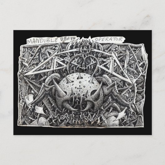 Mandible Death Operator van Brian Benson Briefkaar Briefkaart (Voorkant)