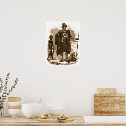  Mandingo Chief & Sword Bearer-Liberia Poster (Keuken)