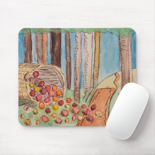 mandje appels Mousepad Muismat (Met muis)
