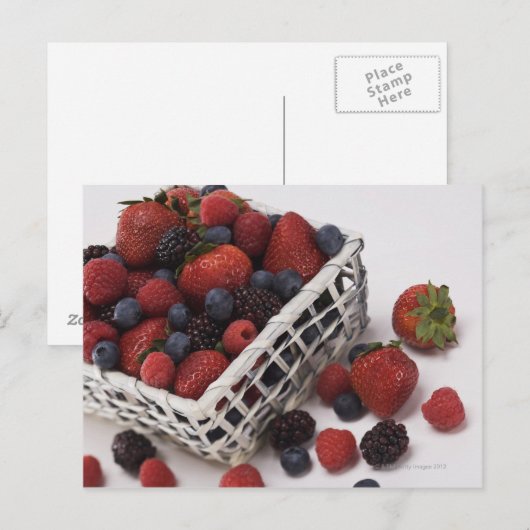mandje bessen briefkaart (Voorkant / Achterkant)