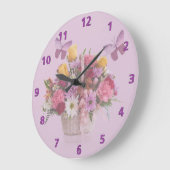 mandje bloemen en vlinders grote klok (Hoek)