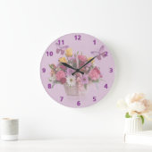 mandje bloemen en vlinders grote klok (Huis)