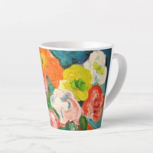 Mandje bloemen latte Mok (Rechterhoek)