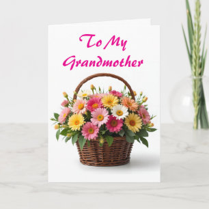Mandje Bloemen Moederdag Oma Feestdagen Kaart