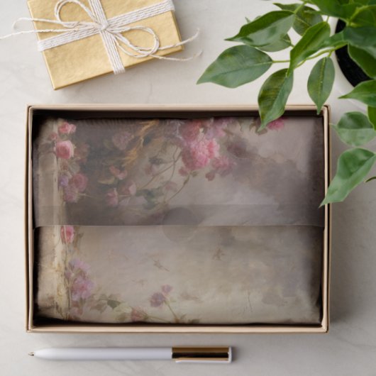 mandje bloemen tissuepapier (Geschenk)