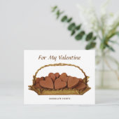 mandje chocolade hart mijn Valentijn Feestdagenkaart (Staand voorkant)