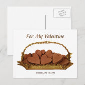 mandje chocolade hart mijn Valentijn Feestdagenkaart (Voorkant / Achterkant)