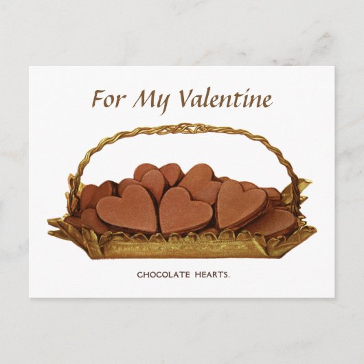 mandje chocolade hart mijn Valentijn Feestdagenkaart (Voorkant)