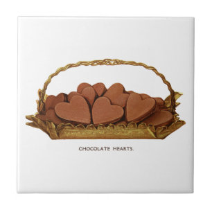mandje chocolade harten tegeltje