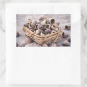 mandje gedroogde pootpasta's rechthoekige sticker (Tas)