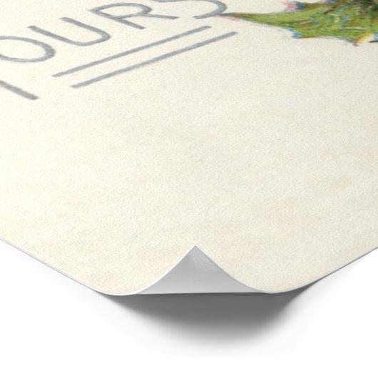 mandje Holly Winterberry Poster (Hoek)